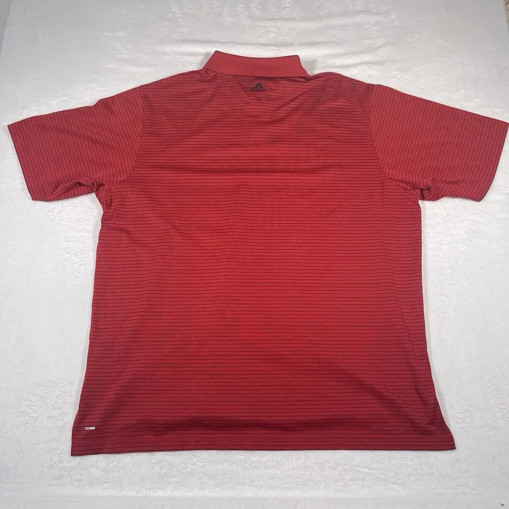 Adidas Ultimate365 Climalite Red Textured Striped Men's Polo Shirt Size‎ XXL